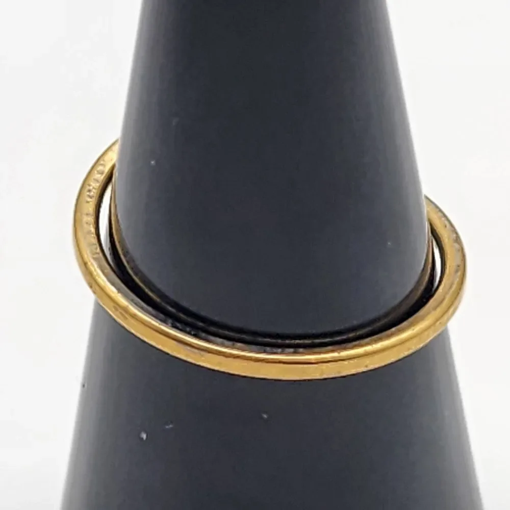 Vintage Avon Gold Tone & Black Rhinestone Ring (7.5)